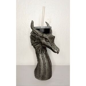 Disney Parks Exclusive Maleficent Dragon Sipper Tumbler Cup With Straw Souvenir